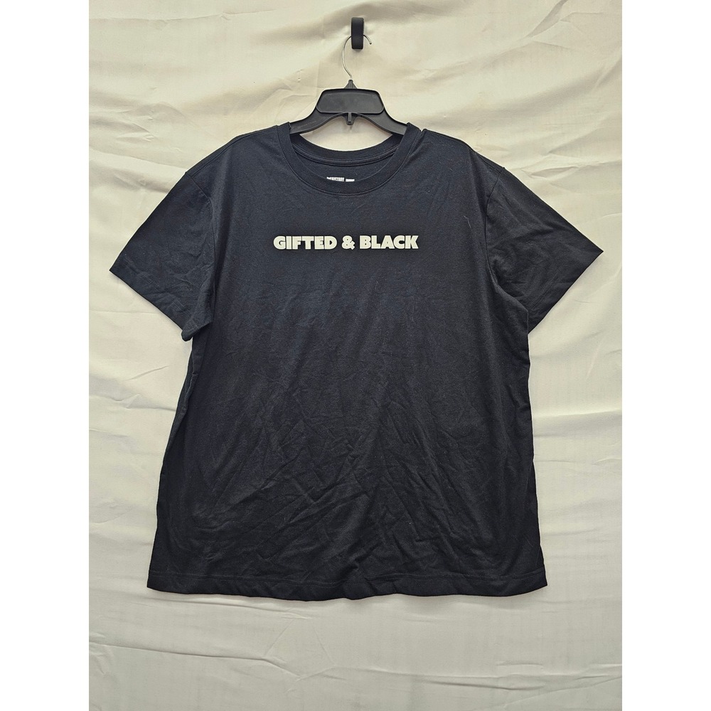 Black History Month Mens Gifted & Black T-Shirt‎ Black Cotton Blend Size 2XL